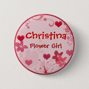 Fertigen Sie Ihren eigenen Blumenmädchenknopf - Button