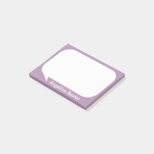 Fertigen Sie lila und weiße Gesprächs-Blase Post-it Klebezettel (angewinkelt)