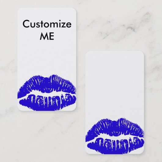 Fertigen Sie MICH besonders an! Blaue Visitenkarte (Vorne/Hinten)