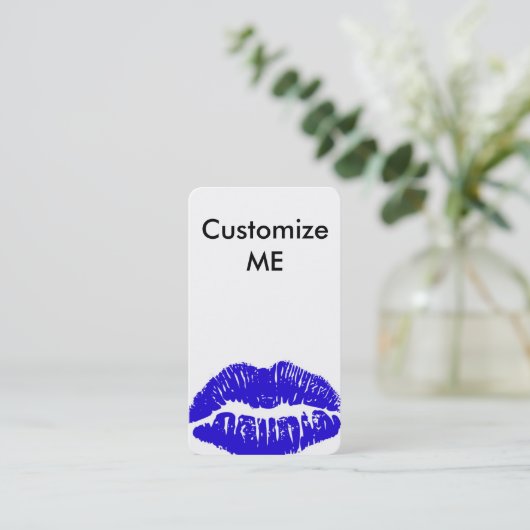 Fertigen Sie MICH besonders an! Blaue Visitenkarte (Stehend Vorderseite)