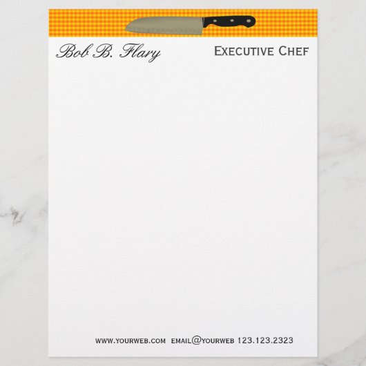 Fertigen Sie MICH kulinarisches Koch Santoku Briefkopf (Vorderseite)