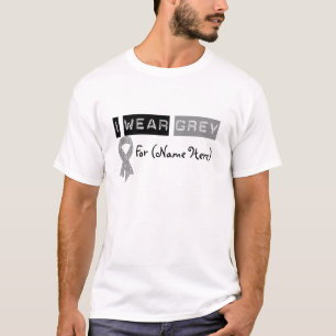Fertigen Sie mich tragen grauen Band-Hirntumor T-Shirt