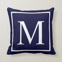 Fertigen Sie Monogramm Zitat auf Marineblau