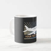 Fertigen Sie Text - niedriger Flügel-Flugzeug Kaffeetasse (Vorderseite Links)