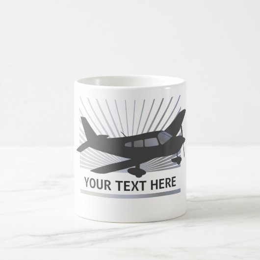 Fertigen Sie Text - niedriger Flügel-Flugzeug Kaffeetasse (Mittel)