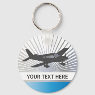 Fertigen Sie Text - niedriger Flügel-Flugzeug Schlüsselanhänger