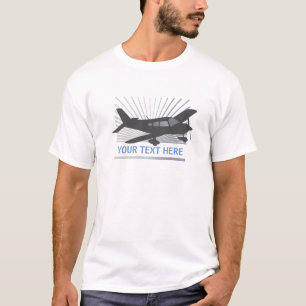 Fertigen Sie Text - niedriger Flügel-Flugzeug T-Shirt