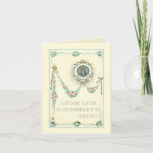 Fertigen Sie Vintage Jungfrau Blumen Mary Dankeskarte