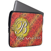 Fertigen Sie warmes fiore Orangengold besonders an Laptopschutzhülle (Vorne Rechts)