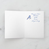 Fertigen Sie Weihnachtsblaues Jay, Feiertagskarte (Innenseite)