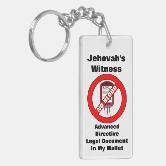 Fertigen Sie zurück Text - vorgerückte Richtlinie Schlüsselanhänger (Vorderseite links)