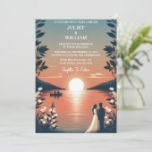 Fertiger Bergsee Forest Outdoor Lake Wedding Einladung (Stehend Vorderseite)