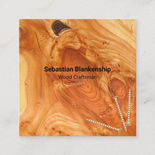 Fertiger Handwerker aus Holz Quadratische Visitenkarte (Vorderseite)