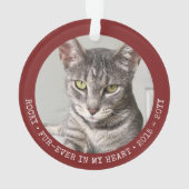 Fertiger Pet Memory Hund Katze Foto Personalisiert Ornament (Rückseite)