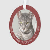 Fertiger Pet Memory Hund Katze Foto Personalisiert Ornament (Vorderseite)