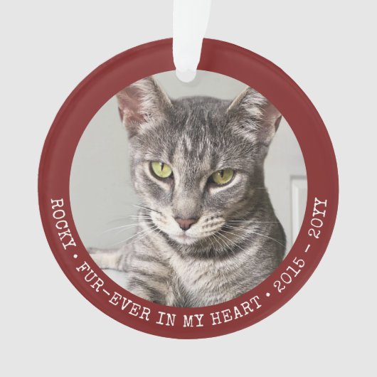 Fertiger Pet Memory Hund Katze Foto Personalisiert Ornament (Vorderseite)