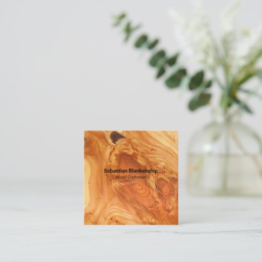 Fertigholztexturhandwerker Quadratische Visitenkarte (Stehend Vorderseite)