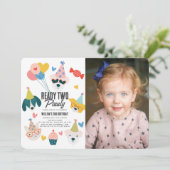 Fertigpäckchen 2 Geburtstag Foto 2. Geburtstag Einladung (Stehend Vorderseite)