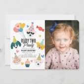 Fertigpäckchen 2 Geburtstag Foto 2. Geburtstag Einladung (Vorderseite)