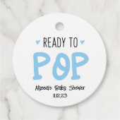 Fertigpäckchen für den Pop Blue Baby Dusche Geschenkanhänger (Vorderseite)