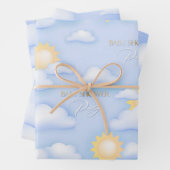  Fertigpackpapier für ein Babydusche-Party Geschenkpapier Set (Beispiel)