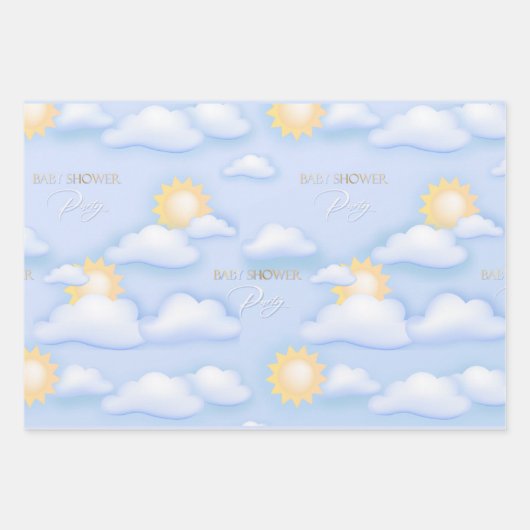  Fertigpackpapier für ein Babydusche-Party Geschenkpapier Set (Vorderseite)