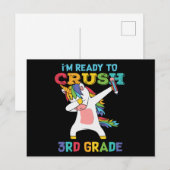 Fertigputz 3. Klasse Back School Unicorn Dabbing Postkarte (Vorne/Hinten)