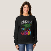Fertigputz Erster Schullehrer Kinder Dinosaurier Sweatshirt (Vorne ganz)