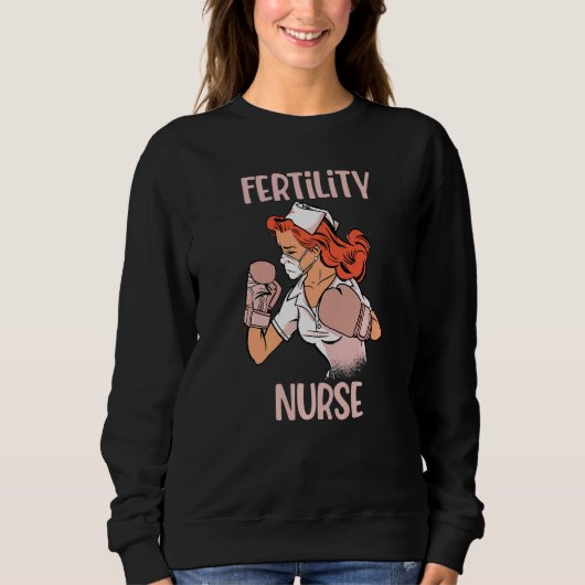 Fertility Nurse Boxing Gloves Fighter Sweatshirt (Vorderseite)