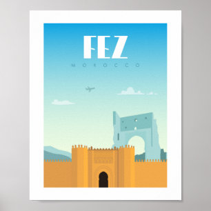 Fes city morocco poster