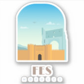 Fes city morocco Skyline Aufkleber (Vorderseite)