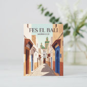 Fes el Bali Medina Marokko Postkarte (Stehend Vorderseite)