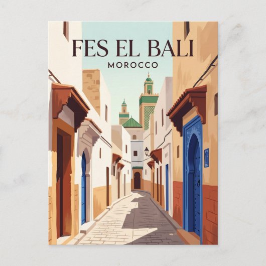 Fes el Bali Medina Marokko Postkarte (Vorderseite)
