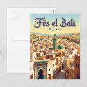 Fes el Bali Medina Marokko Postkarte (Vorne/Hinten)