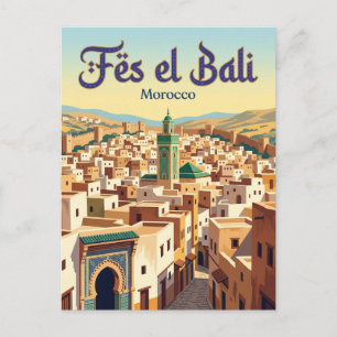 Fes el Bali Medina Marokko Postkarte