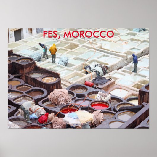 Fes-Gerbereien, Marokko Poster (Vorne)