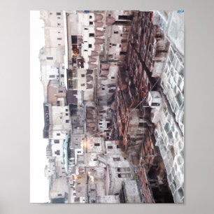 Fes Leather Tannery - Fes - Marokko - Poster
