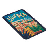 Fes Marokko Afrika Illustration Reise Kunst Vintag Magnet (Rechte Seite)