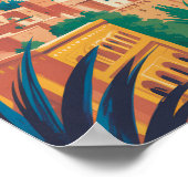 Fes Marokko Afrika Illustration Reise Kunst Vintag Poster (Ecke)