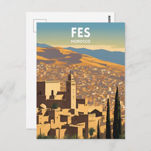 Fes Marokko Postkarte (Vorne/Hinten)