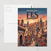 Fes Medina Marokko Postkarte (Vorne/Hinten)