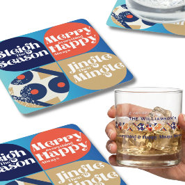 Fescher Weihnachtsgetränk Untersetzer Set