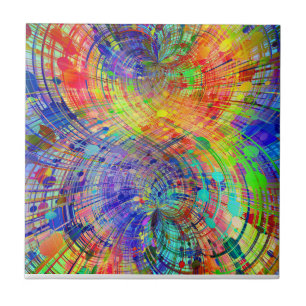 Fesselnde farbenfrohe Spiralen Fliese