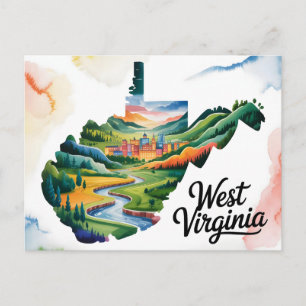 Fesselnde konzeptionelle Kartenskunst von West Vir Postkarte