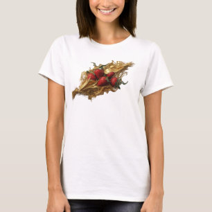 Fesselnde rote abstrakte Erdbeeren T-Shirt