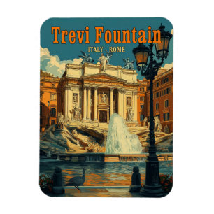 Fesselnder Trevi-Brunnen, Rom - Vintage Magnet