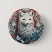 Fesselndes Arktis-Fuchs-Wildleben Button (Vorderseite)