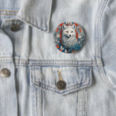 Fesselndes Arktis-Fuchs-Wildleben Button (Beispiel)