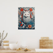 Fesselndes Arktis-Fuchs-Wildleben Poster (Küche)