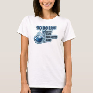 Fesselndes Blau KAFFEE ZUERST, DANN UNTERRICHTEN T-Shirt